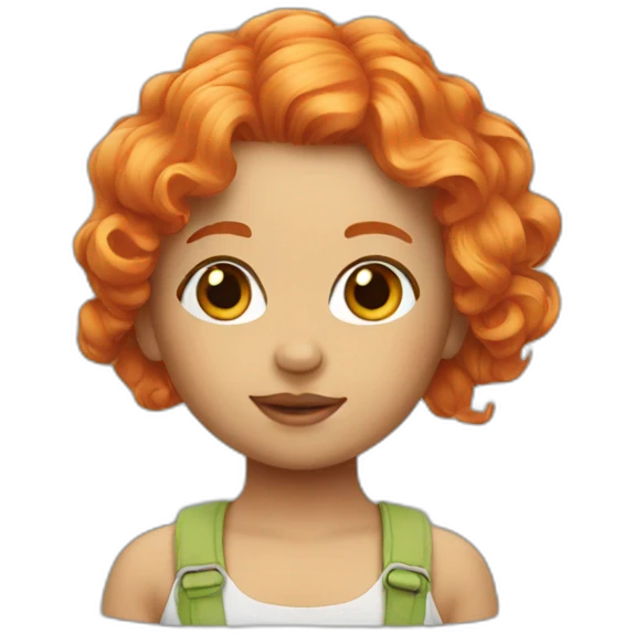 orange hair doll emoji