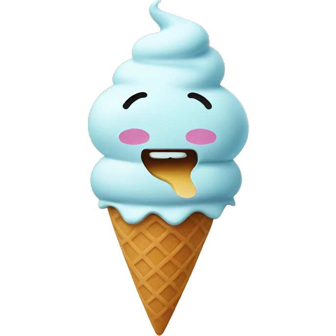Smiley eating ice cream emoji