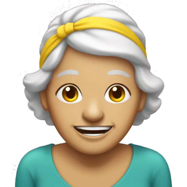 old lady with yellow teeth and headband  emoji
