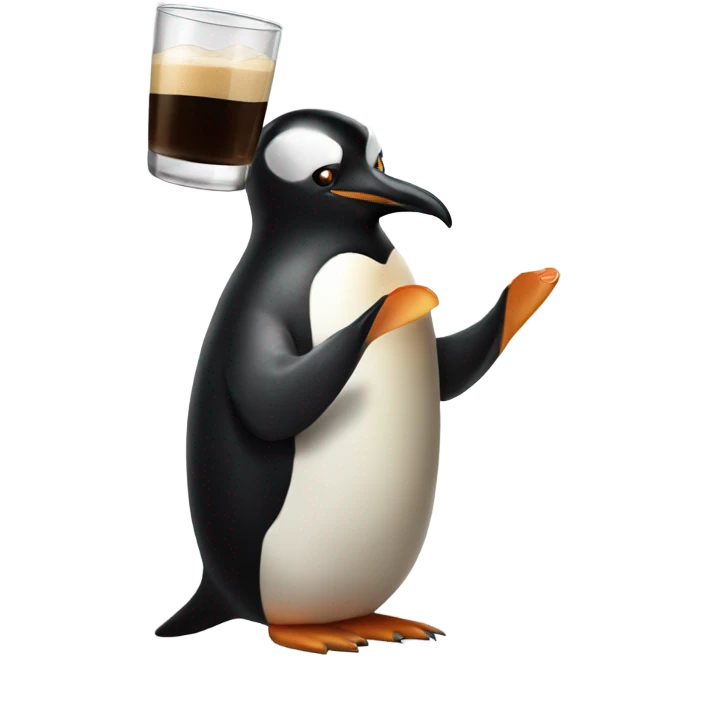 Penguin drinking Baileys emoji