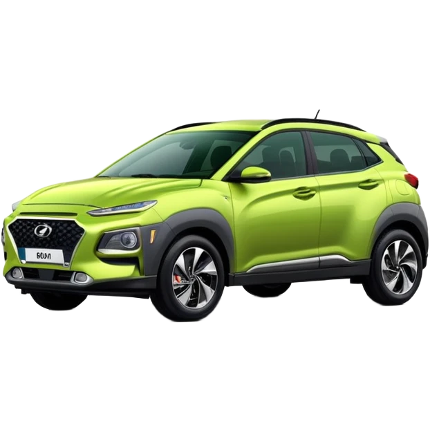 Hyundai Kona, new series, green melange, with gas at his back emoji