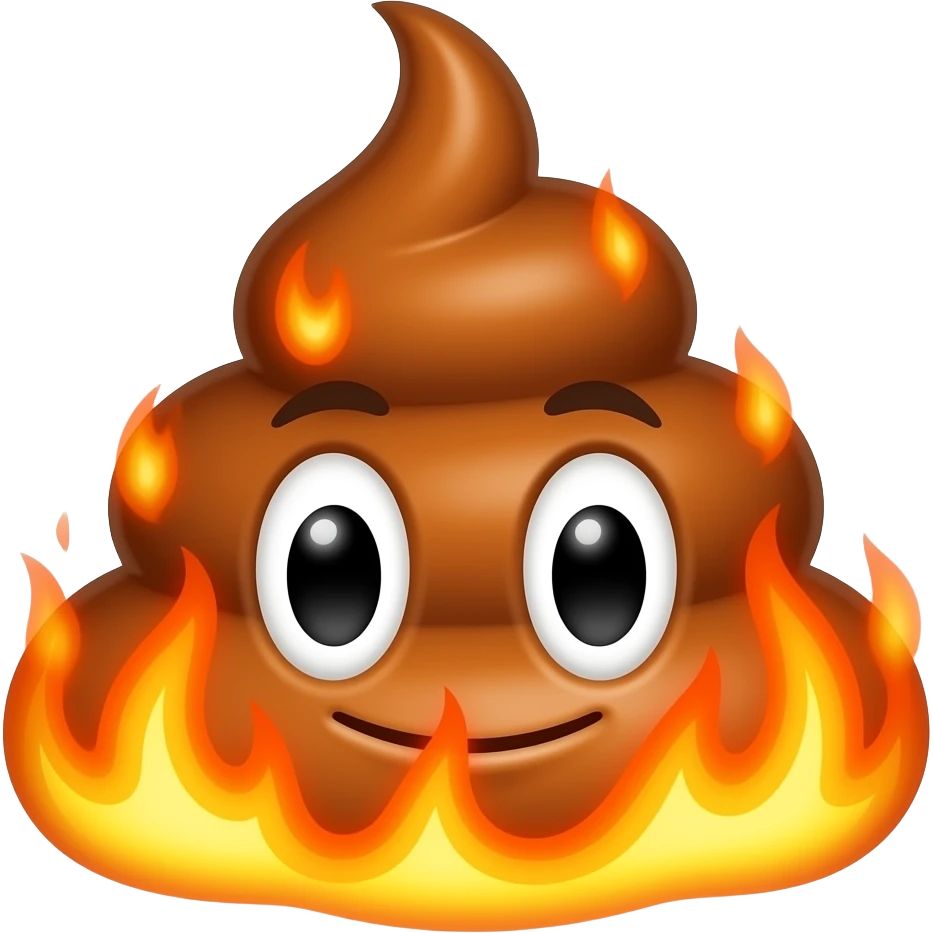 spicy fiery poop emoji