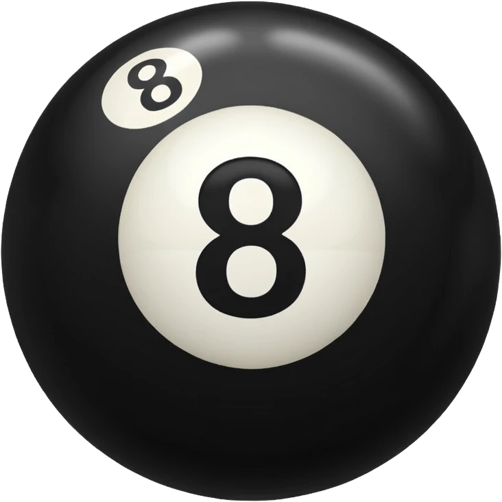 Black ball with the number 8 in white emoji