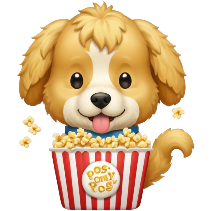 Cachorro comendo pipoca emoji