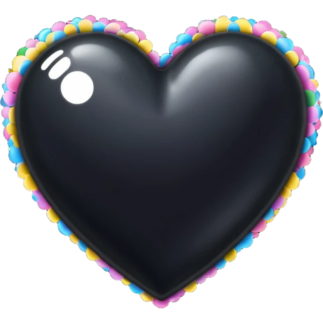 black heart with a confetti effect emoji
