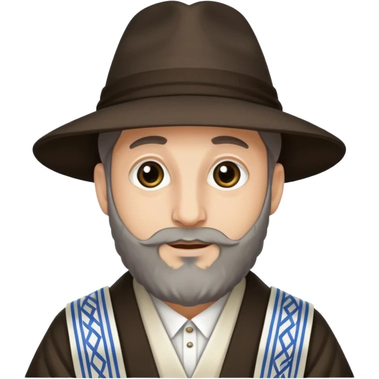 Rabbi wearing a Tallit and Borcelino emoji