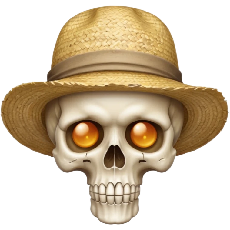 دمج نلصق الجمجمه مع قبعة قش  emoji