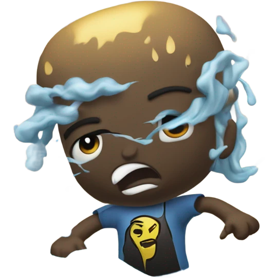 Sky battle rapping against water emoji