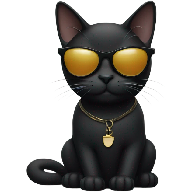 Black cat with sunglasses emoji