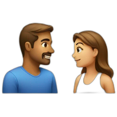a man talk with a women emoji