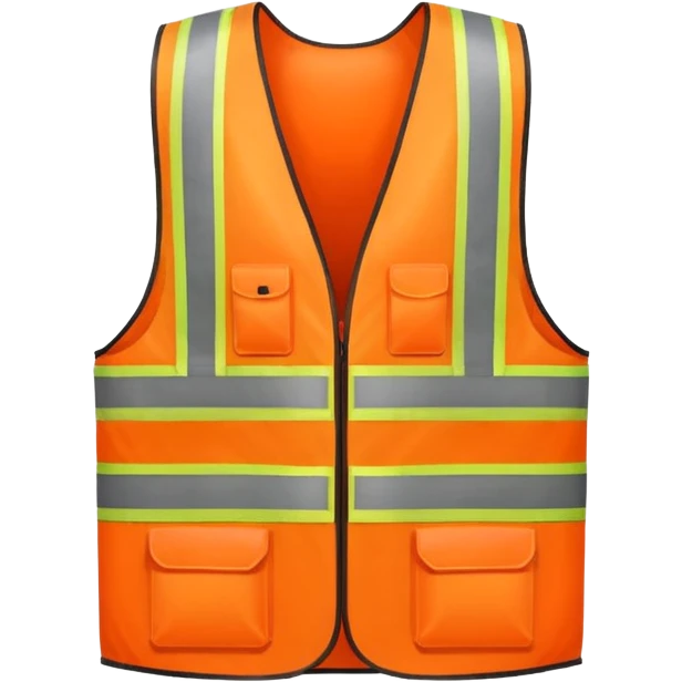 orange safety vest, simple and clear, emoji style emoji