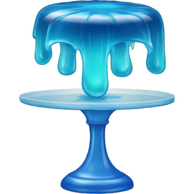 blue jelly on cake stand emoji