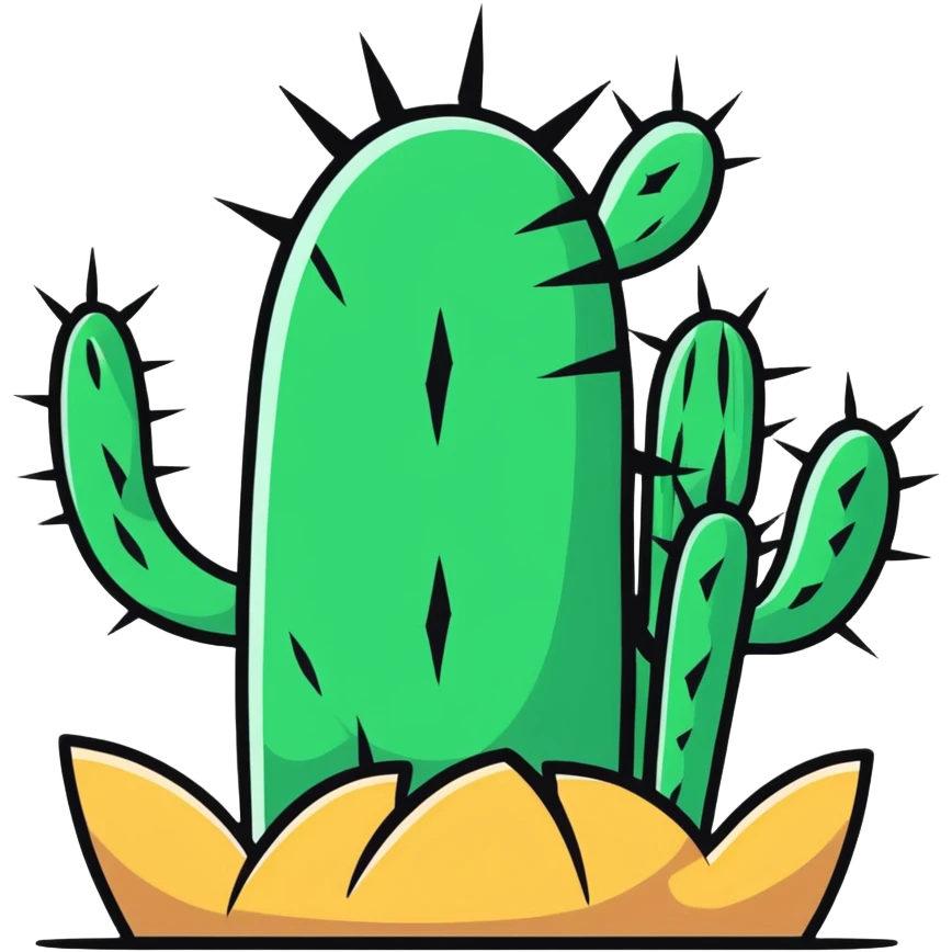 desert cactus with spikes emoji