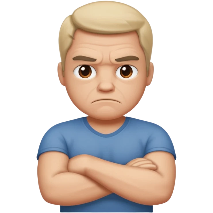 Grumpy face arms crossed emoji