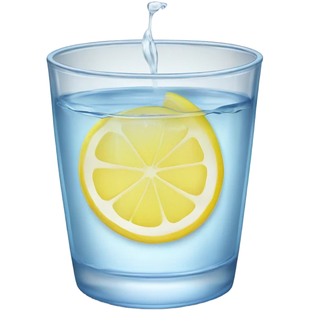 glass of water with a lemon on the side of the cup emoji