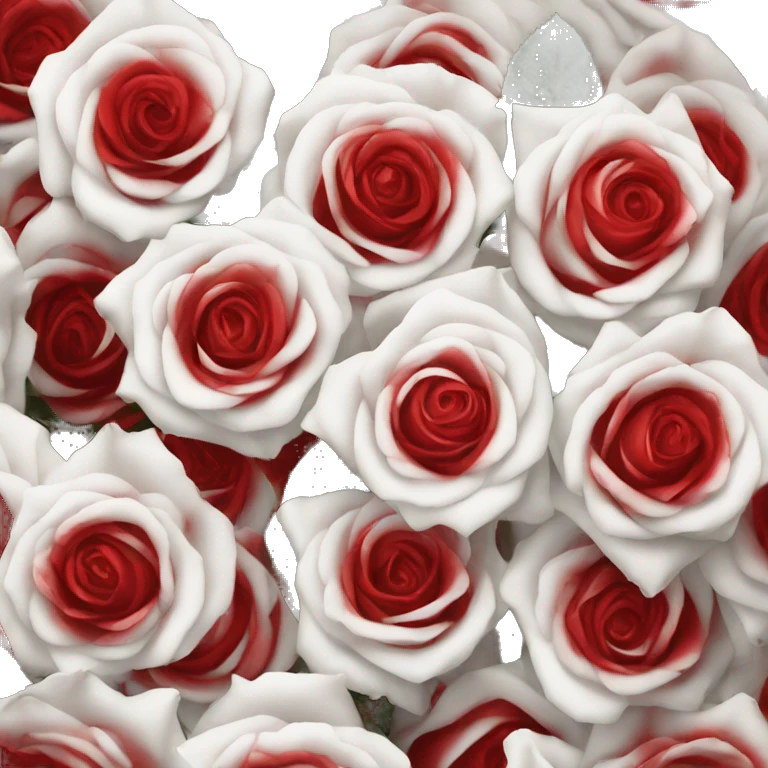 White roses painted red emoji
