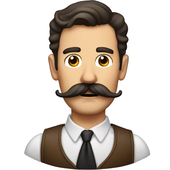 Man big handlebar moustache  funny emoji