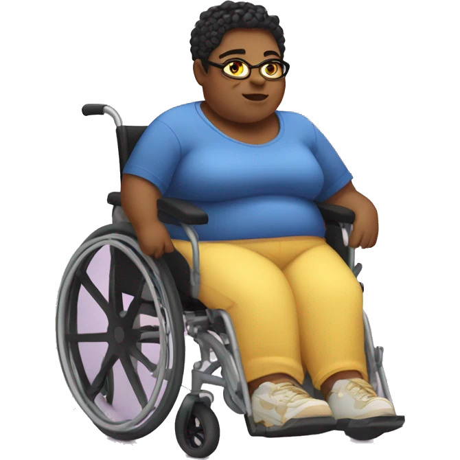 fat cool nonbinary wheelchair user emoji