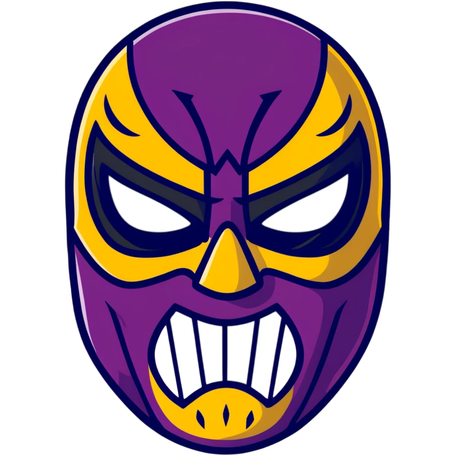 sinister luchador mask with evil expression emoji