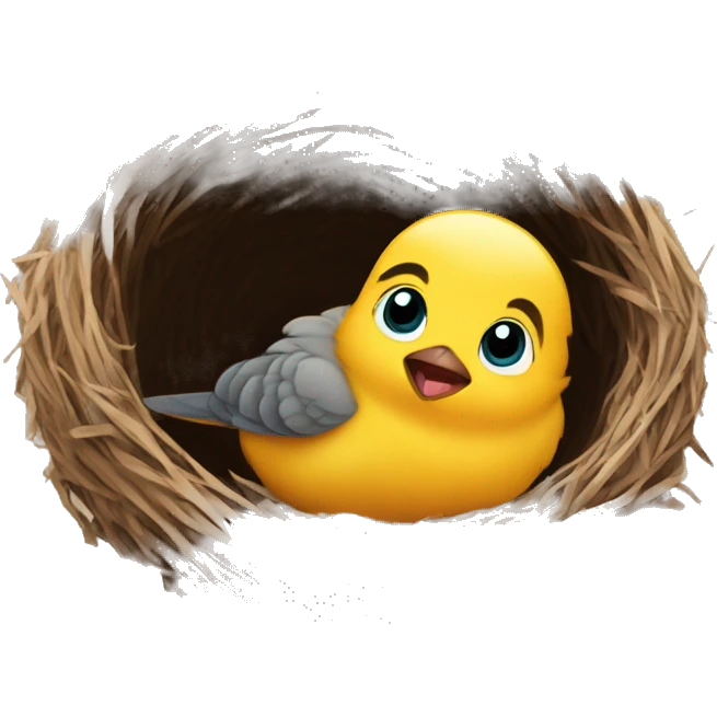 Baby bird leaving the nest for the first time emoji