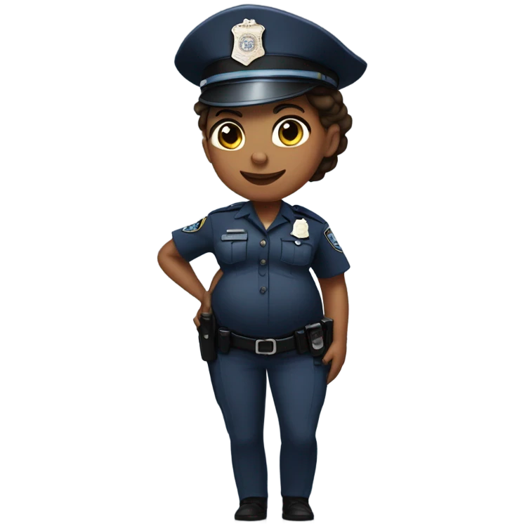 Realistic pregnant police officer in a police maternity dress pregnant maternity police pregnant  emoji