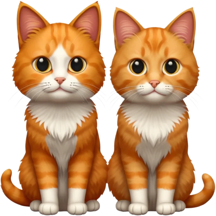 Two cats one black emoji
