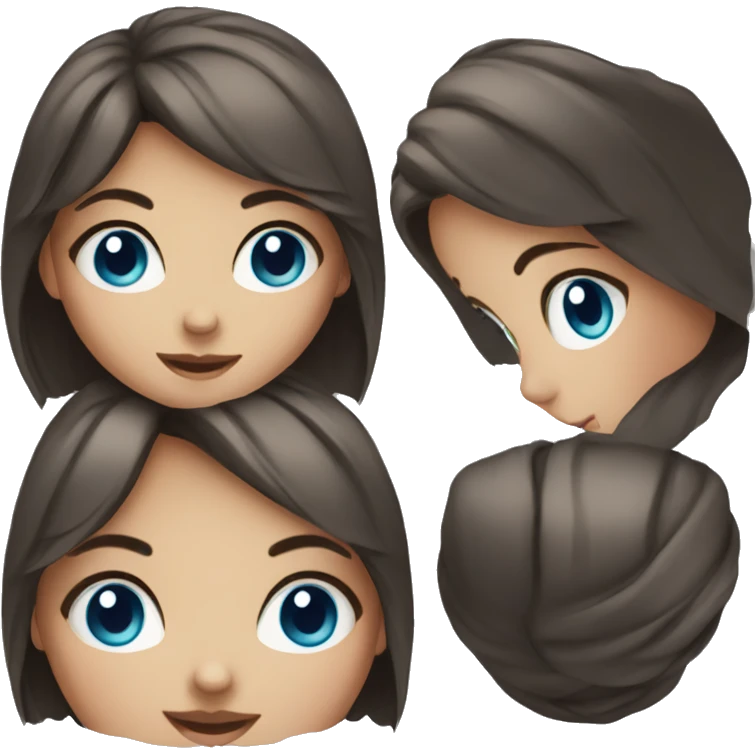 girl with dark brown hair and blue eyes emoji