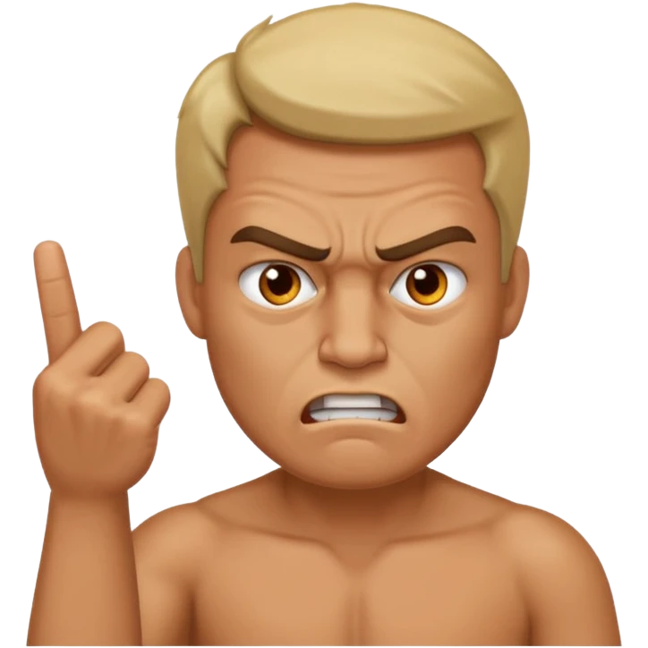 a man with an angry face and middle finger  emoji