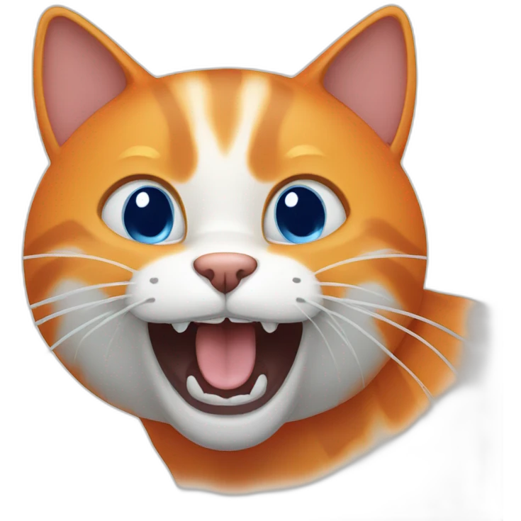 orange and blue cat meowing emoji