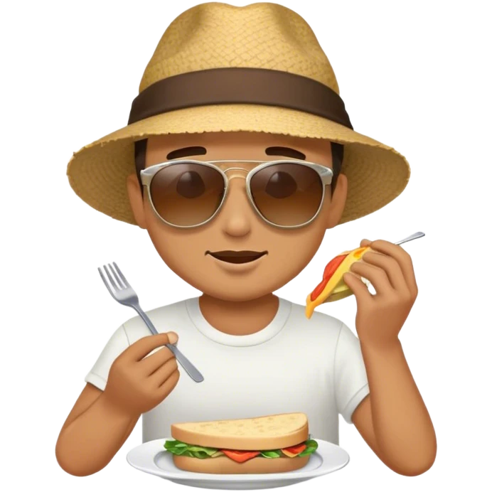man eating lunch emoji