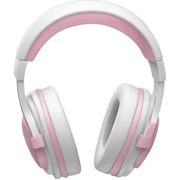 White headphones with pastel pink bows emoji