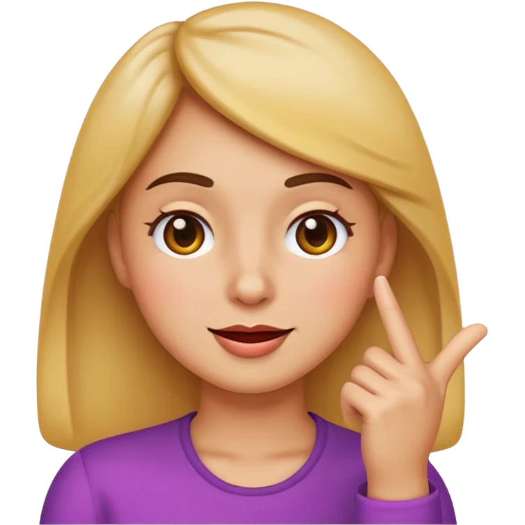 emoji with hand under chin, making a nah gesture, winking, slight smirk, colorful, simple, Apple style emoji
