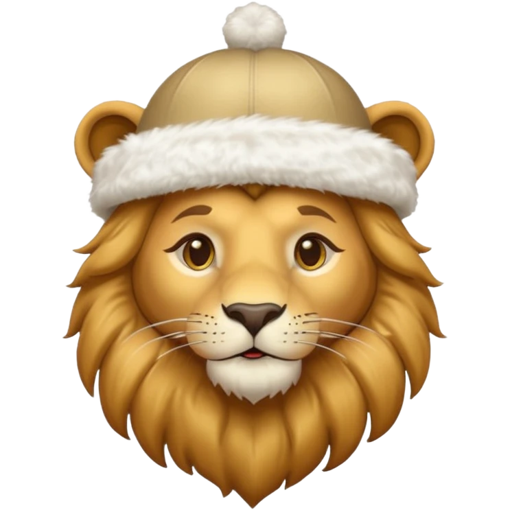 Snow Hat lion emoji