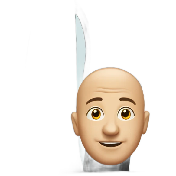 Bald man with his head out a truck window emoji
