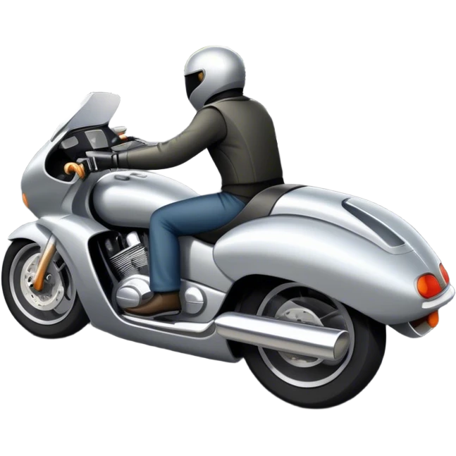 An icon showing a car and a motorcycle speeding through a winding road, with the car’s sleek silhouette blending into the curve of the road while the motorcycle zips past. The scene should capture the thrill of the ride, the freedom of the open road. transparent background. emoji