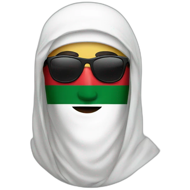 Palestinian flag Muslim men with sunglasses emoji