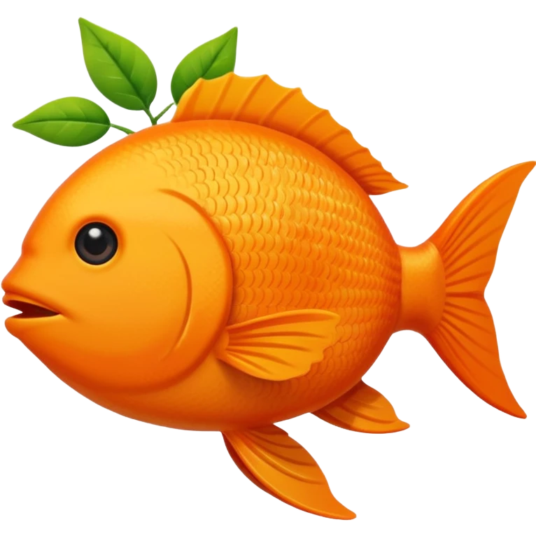 A fish holding a plant emoji