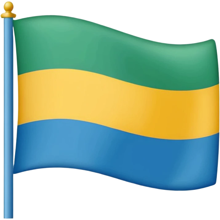 Bandera de tres líneas Ariba azul medioverde abajo amarillo  emoji