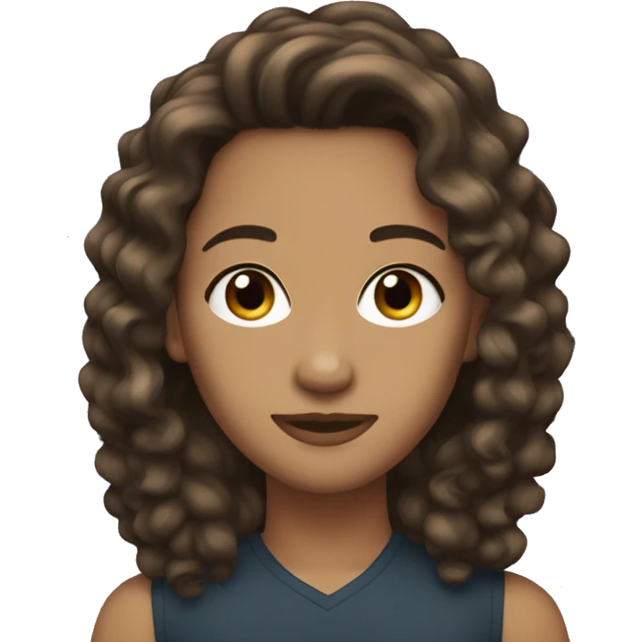 Brunette wayvy hair light skin emoji