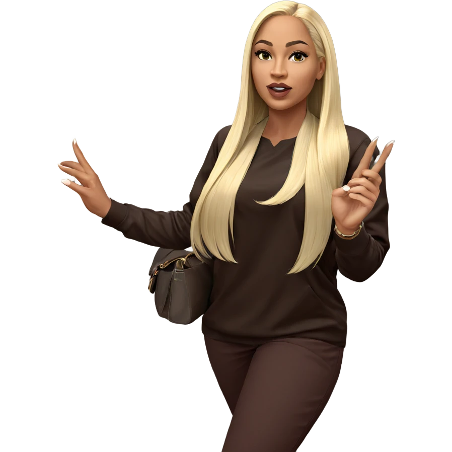 blonde beauty with style emoji