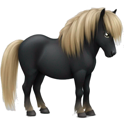 black icelandic horse with a lot of mane emoji