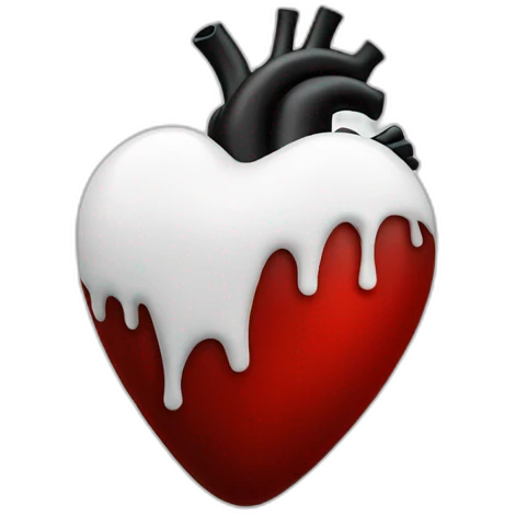 black red white real Heart emoji