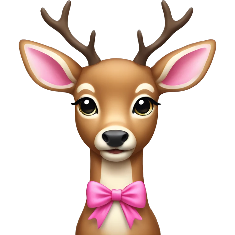 Deer with pink bow emoji