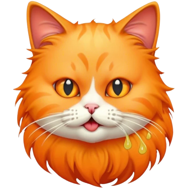 Cat vomiting a hairball  emoji