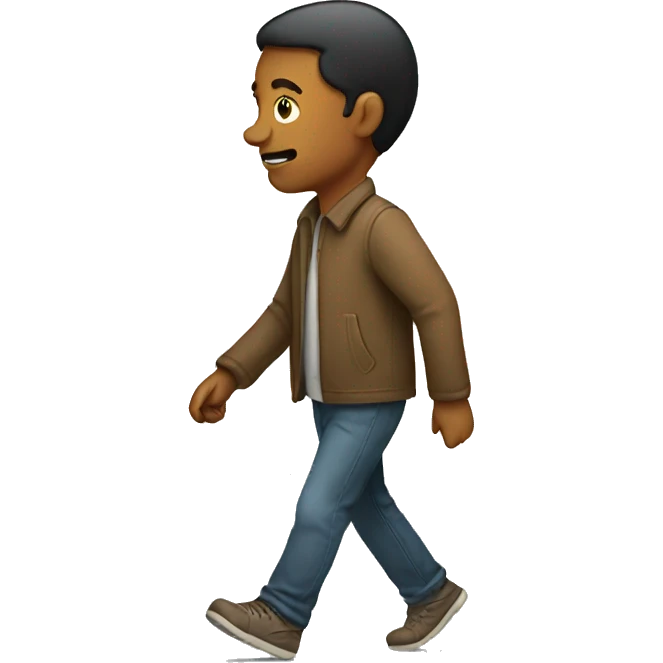 A person walking backwards emoji
