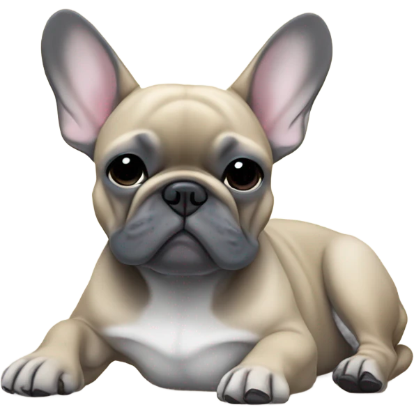Blue fawn French bulldog sleeping laying down  emoji