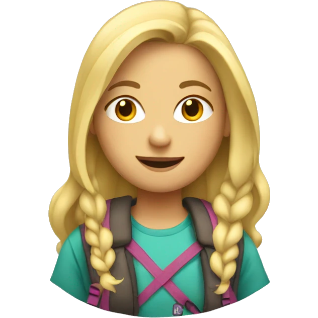 Blonde girl with backpack emoji