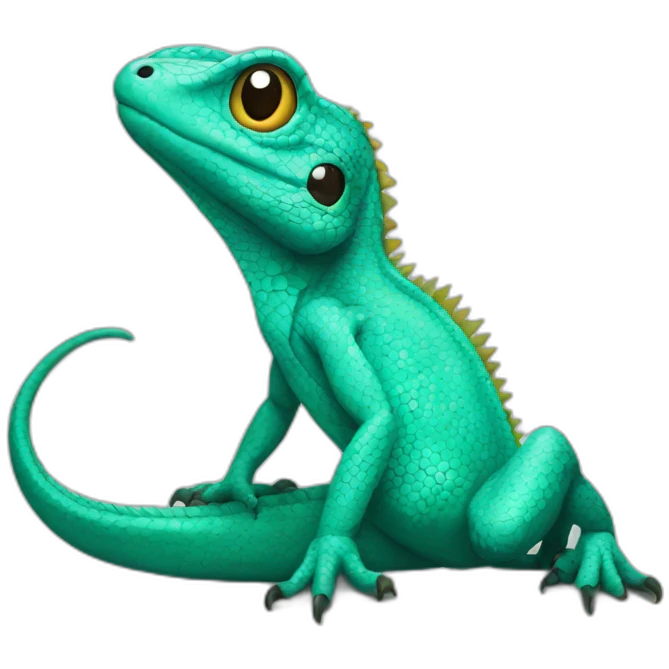 turquoise lizard emoji