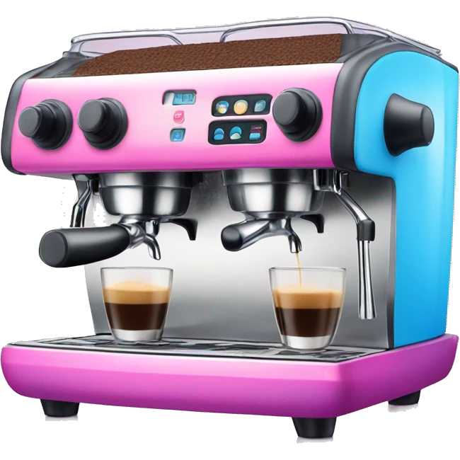 Pink and blue gradient hue espresso machine emoji