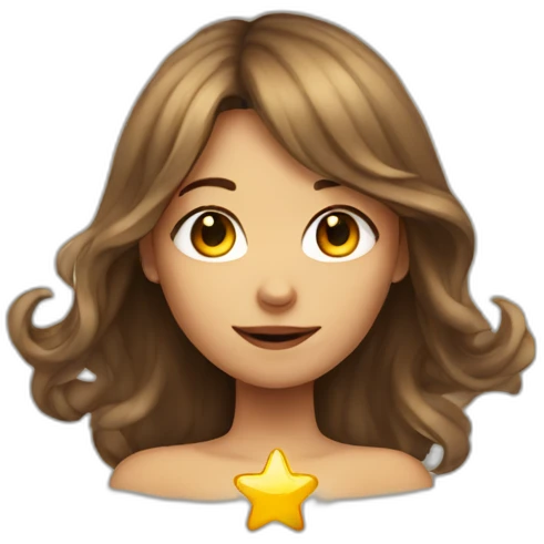 girl morphing into a star emoji
